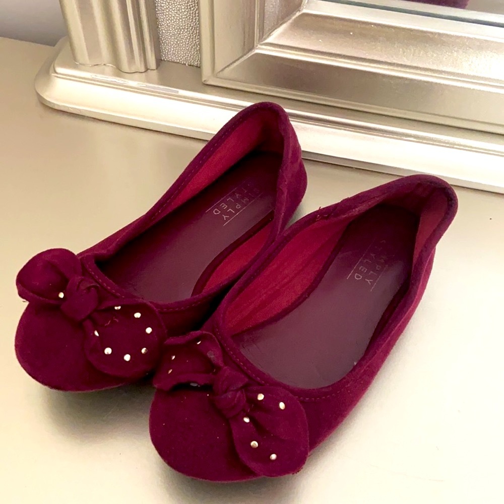Burgundy flat dressy shoes - Picture 2 of 5